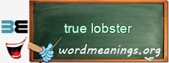 WordMeaning blackboard for true lobster